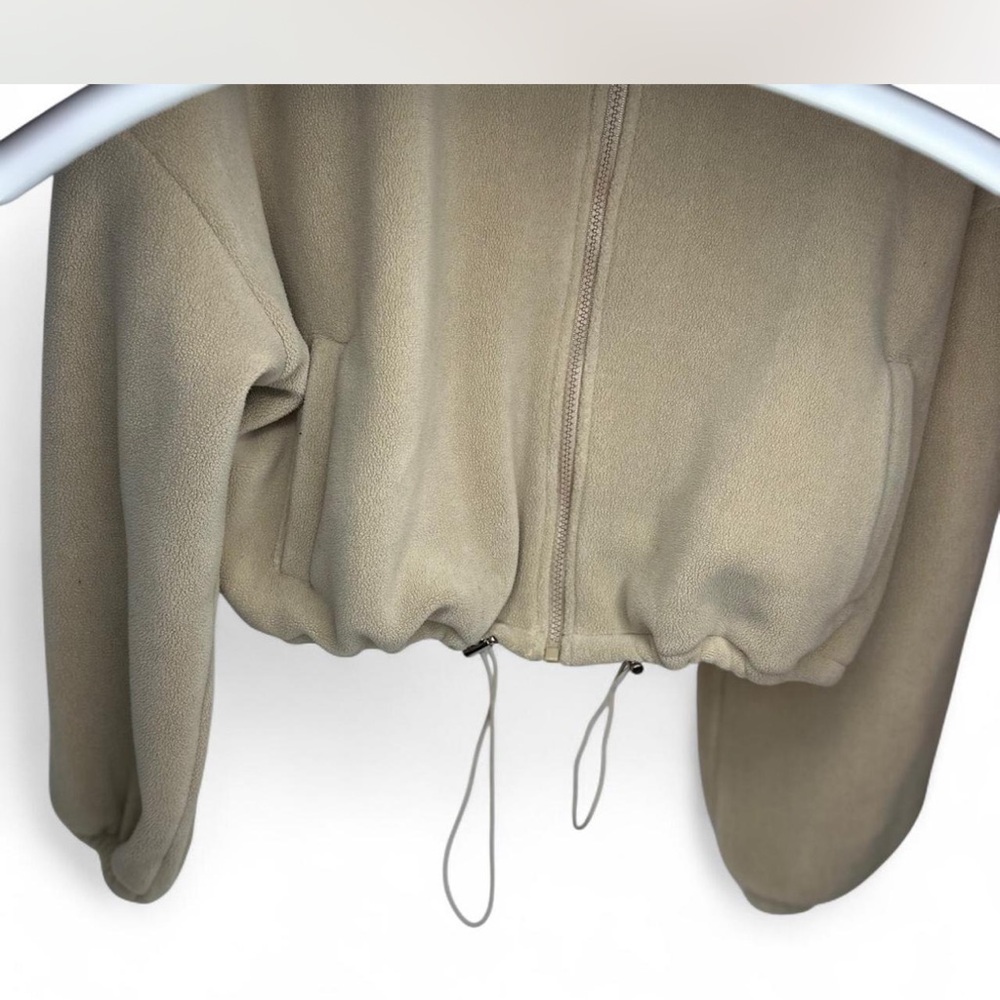 Beige Fleece Jacket with Zip - Picture 6 of 13